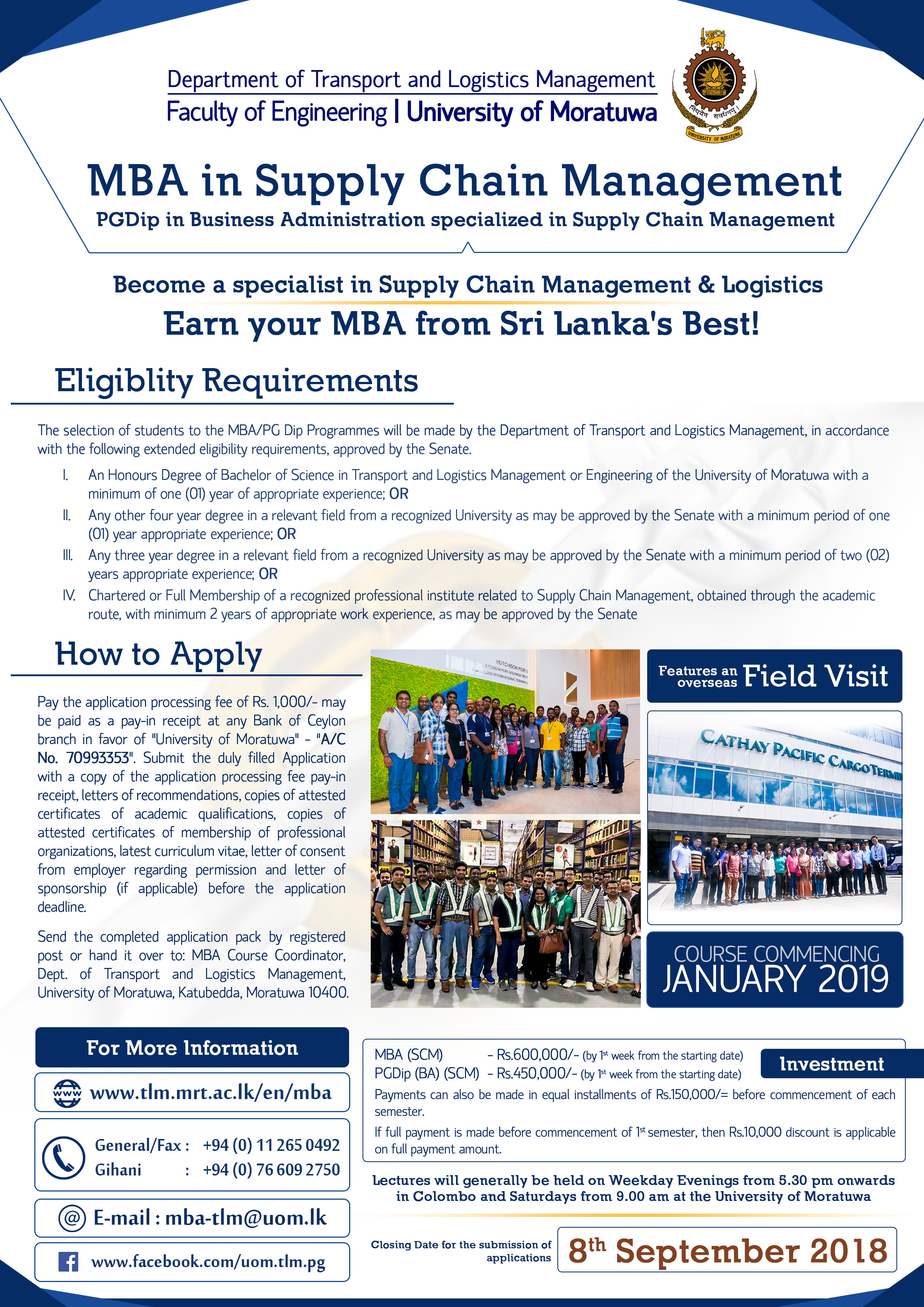 Mba In Supply Chain Management University Of Moratuwa 2023